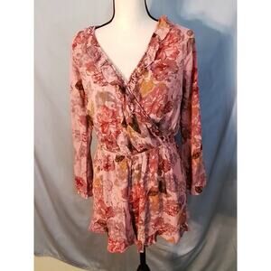 Mossimo pink floral print blouse